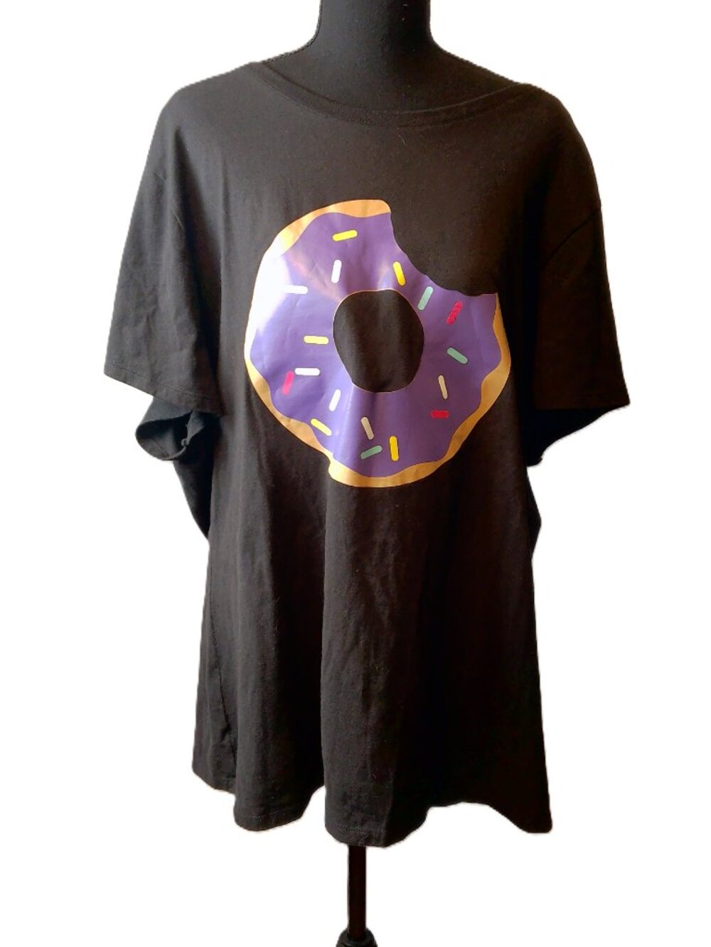 Just My Size Donut Graphic T-Shirt | Women's 3X (22W/24W) Black Short Sleeve Tee